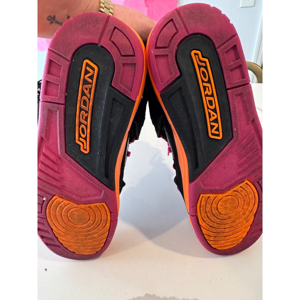 Jordan Flight 45 High‎ GS Black Fusion Pink Bright Citrus Kids 5.5Y - Picture 5 of 6
